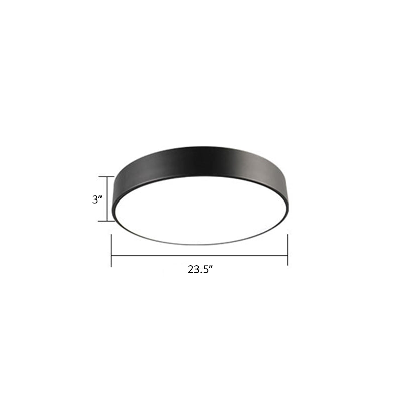 Plafonnier rond à montage encastré, luminaire LED de bureau en métal Simple avec diffuseur en acrylique