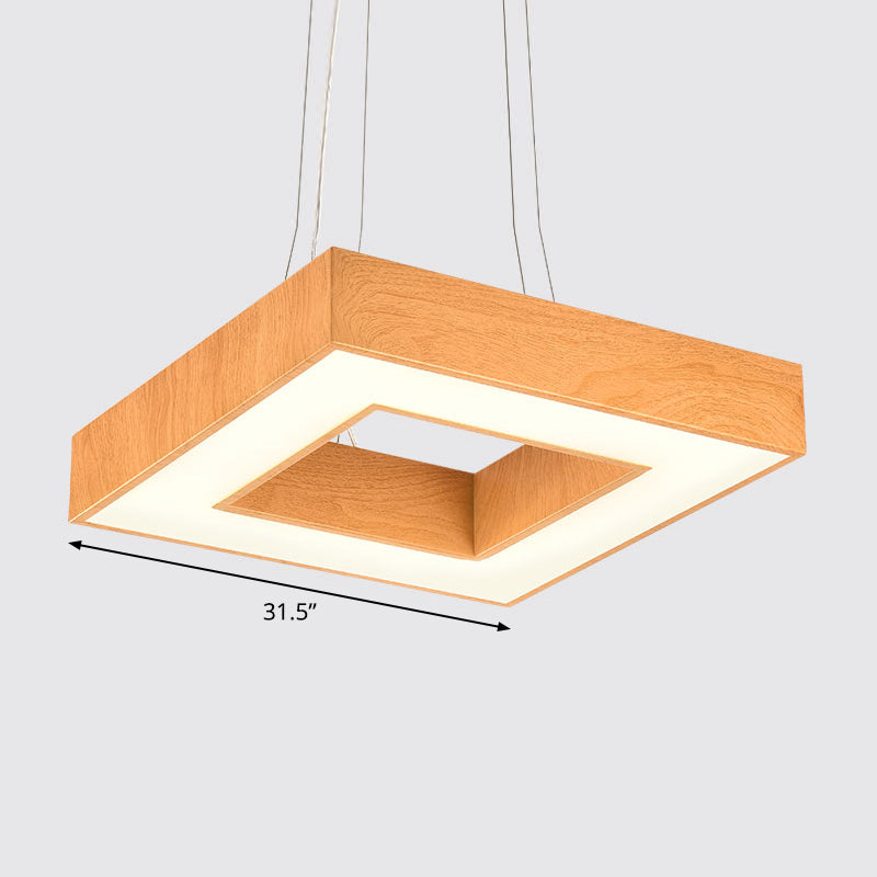 Luminaire léger de suspension carrée légère modernisme en métal LED lustre pour le bureau