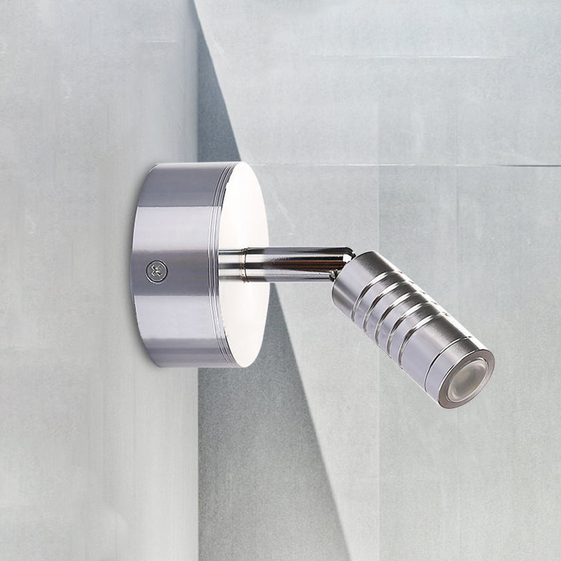 Contemporary Mini Tubed Wall Lamp Metal LED Bathroom Chrome Sconce Light Fixture in Warm/White Lighting