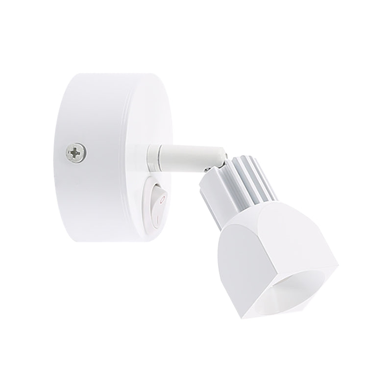 Lámpara de pared Black/White de estilo contemporáneo de aluminio Mini Spotlight con/sin interruptor en iluminación blanca/cálida