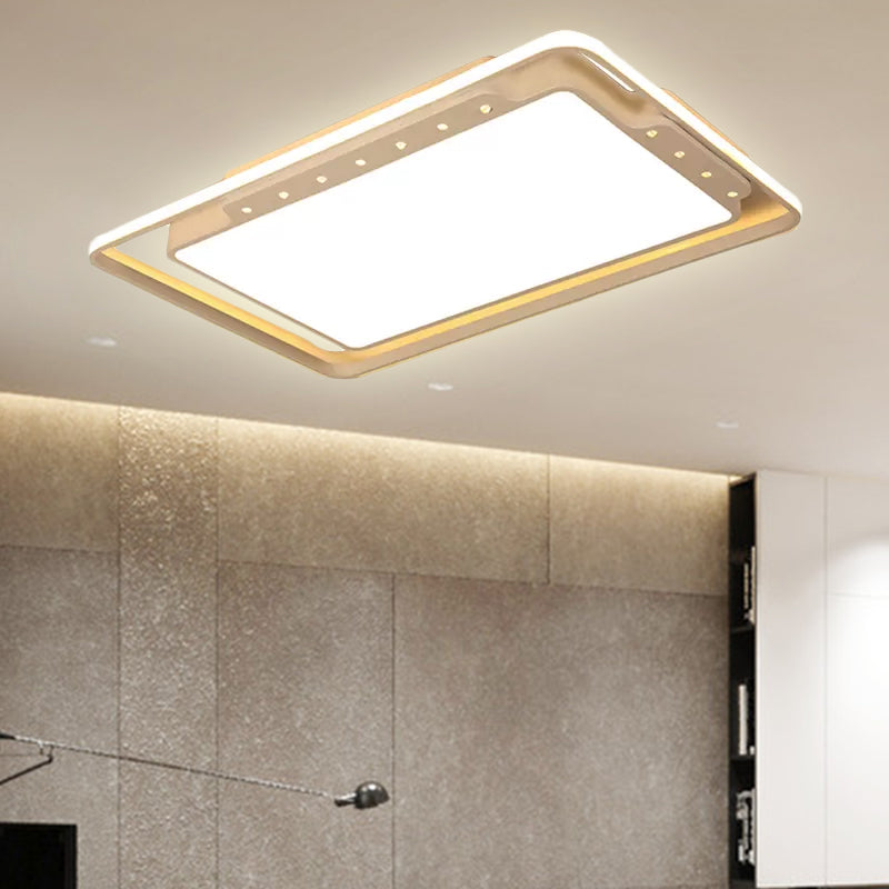 Schwarz/Weiß Rechteckige Deckenleuchte 16 "/19.5" /32.5 " Weitlich-Acryl-Wohnzimmer Flush Mount in Warm/Weißes Licht