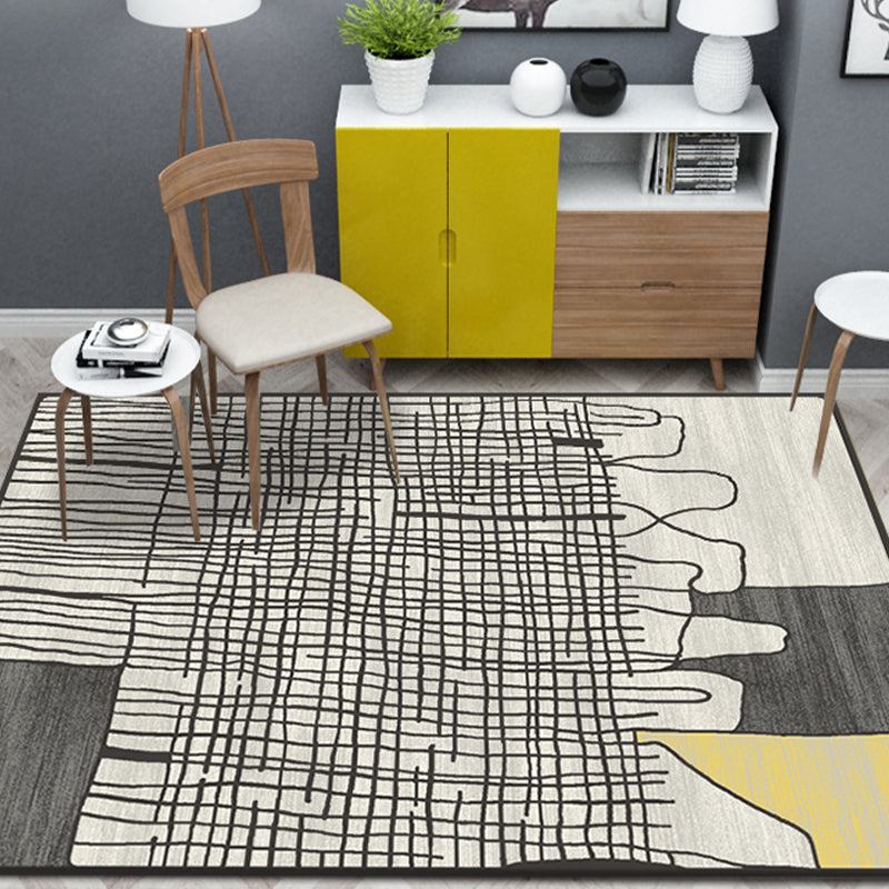 Multi Color Simple Rug Polypropylene Geometric Print Indoor Rug Anti-Slip Backing Pet Friendly Area Carpet for Living Room