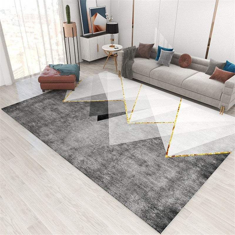 Formeller geometrischer Druckteppich Multi -Farbe Polypropylen Innenteppich Haustierfreundlicher Maschinenwaschable Teppich für Wohnzimmer