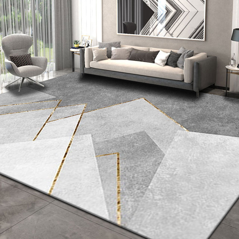 Mehrfarbiger nordischer Teppich aus Polypropylen mit Geomuster, haustierfreundlicher, schmutzabweisender Innenteppich für den Salon