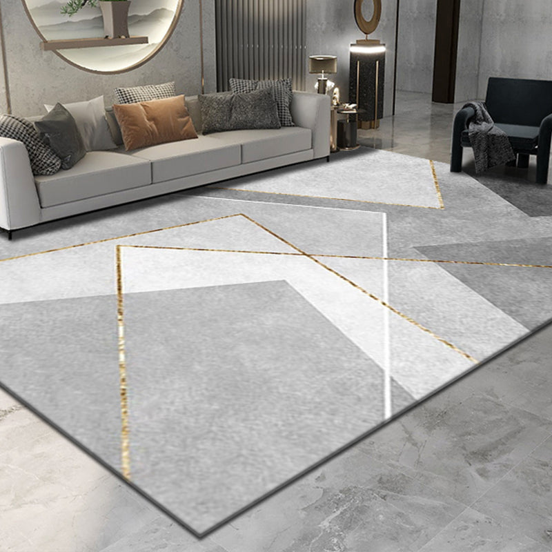 Mehrfarbiger nordischer Teppich aus Polypropylen mit Geomuster, haustierfreundlicher, schmutzabweisender Innenteppich für den Salon
