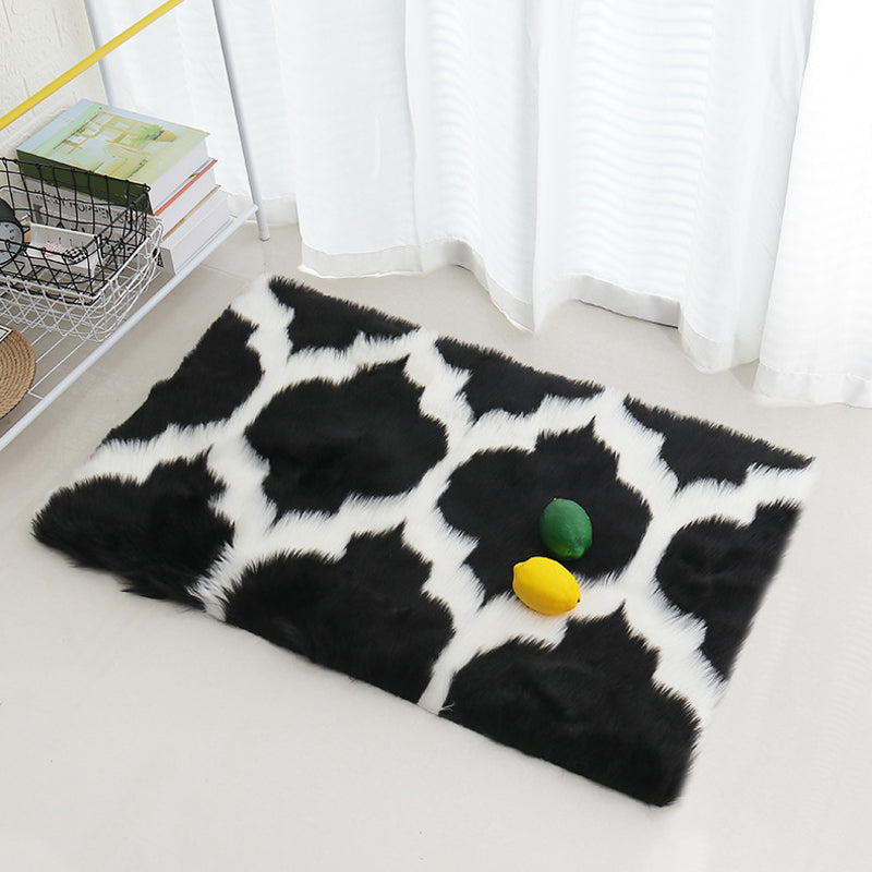 Nordic Geo Printed Rug Multi Color Acrylic Area Carpet Easy Care Pet Friendly Indoor Rug for Decoration