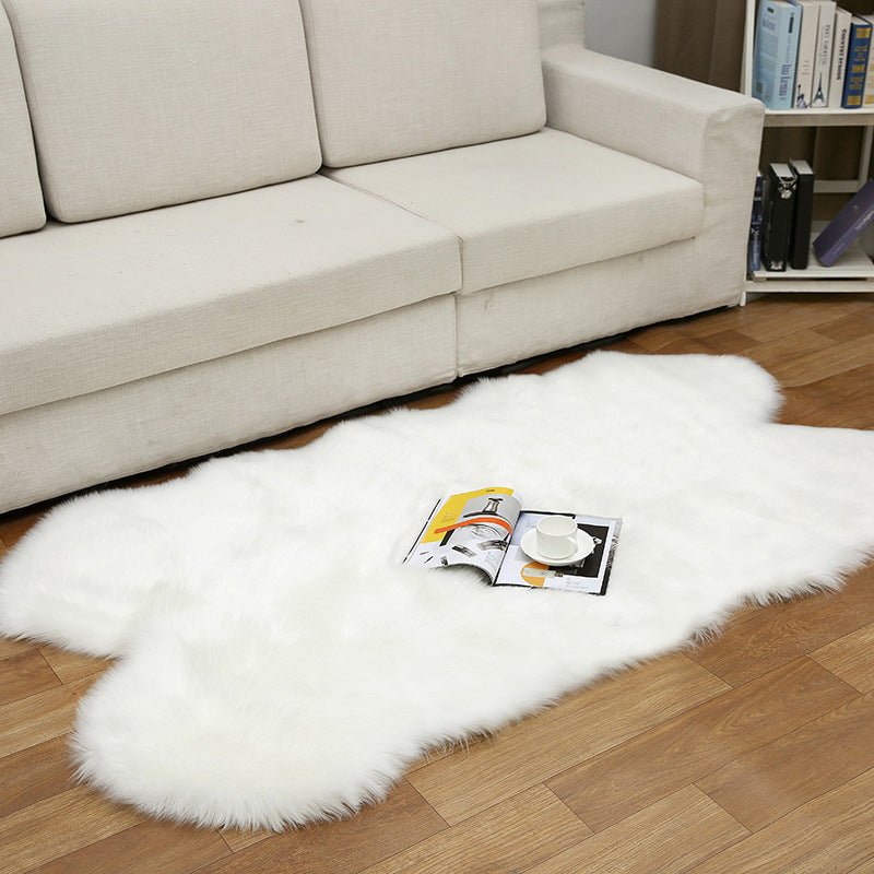 Casual Living Room Rug Multi Color Solid Color Indoor Rug Fluffy Non-Slip Backing Easy Care Area Carpet