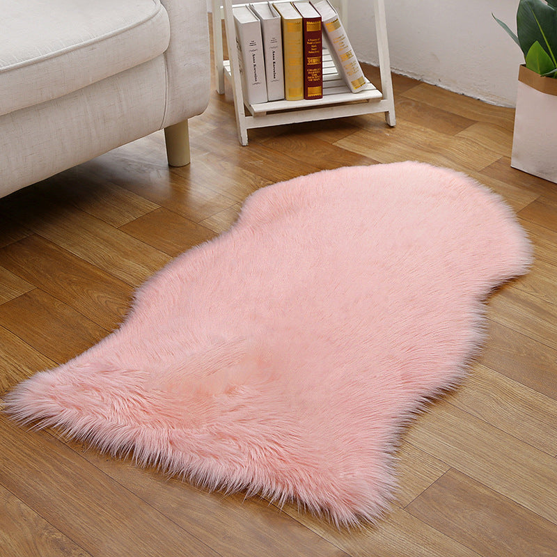 Casual Living Room Rug Multi Color Solid Color Indoor Rug Fluffy Non-Slip Backing Easy Care Area Carpet