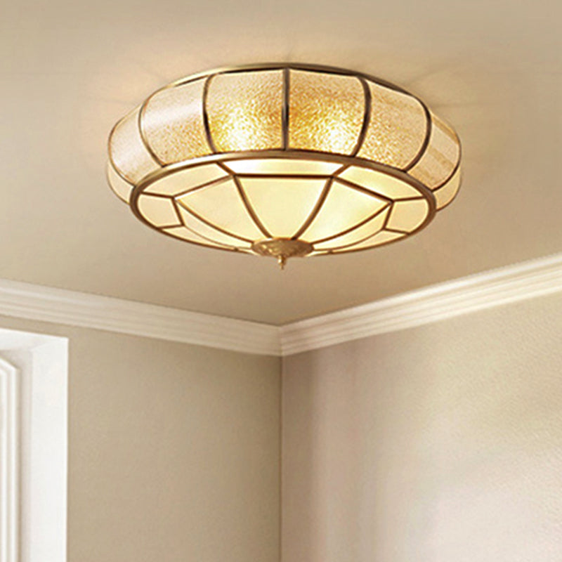 Kreis Flush Mount Tradition Wasserglas Messing 3/4/6 Bulbs Deckenleuchte für Hallway, 14 "/18" /23.5 " Breite