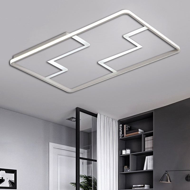 Plafonnier encastré en bloc acrylique simplicité 19 "/23"/27,5 "de large LED blanc/noir lampe encastrée en lumière chaude/blanche