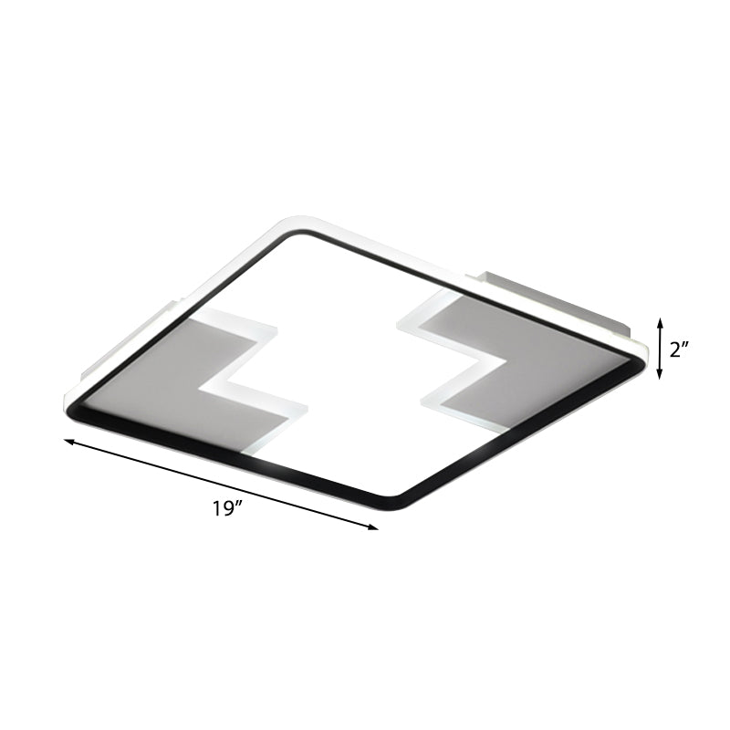 Lámpara de techo empotrada con bloque acrílico Simplicity, lámpara LED de montaje empotrado blanca/negra de 19 "/ 23"/27,5 "de ancho con luz cálida/blanca