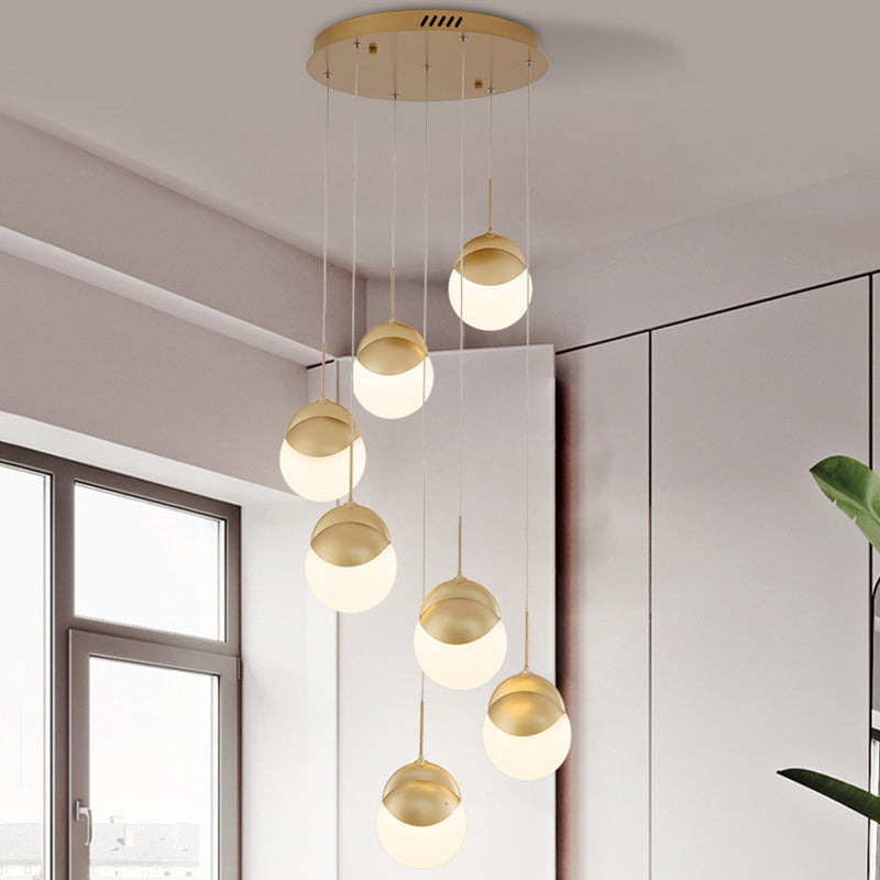 Disc -vormige acrylcluster hanger postmodern gouden afwerking led hangend licht voor restaurant