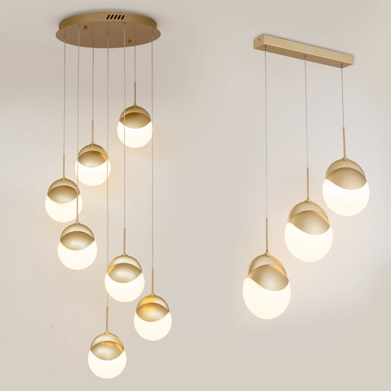 Disc -vormige acrylcluster hanger postmodern gouden afwerking led hangend licht voor restaurant