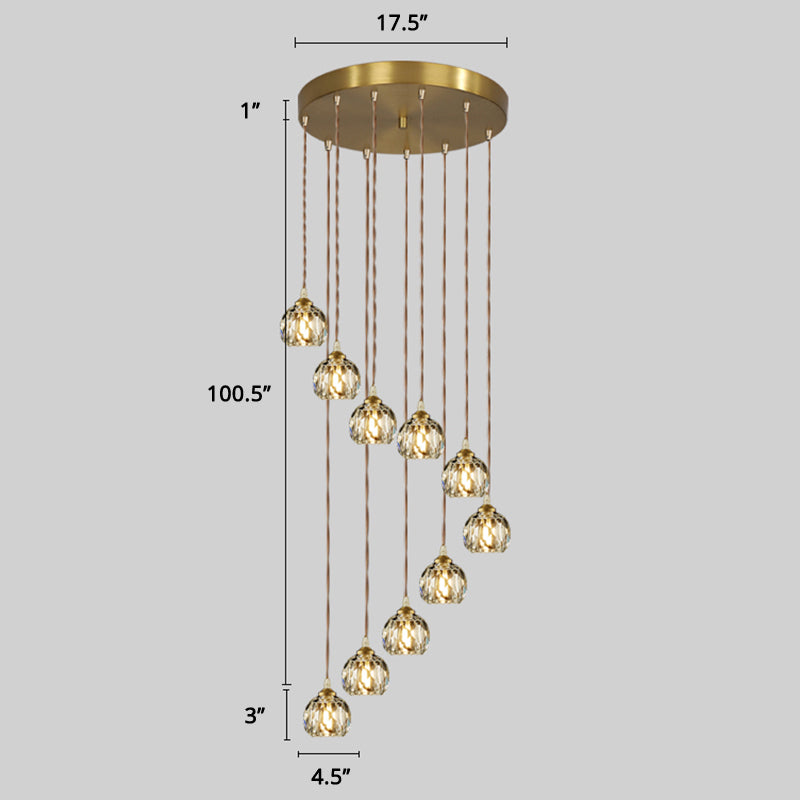 Spiraalvormige cluster hanglamp minimalisme metaal woonkamer suspensie lamp in goud