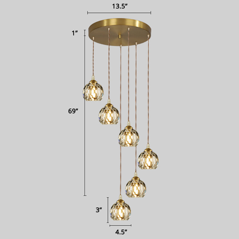 Spiraalvormige cluster hanglamp minimalisme metaal woonkamer suspensie lamp in goud
