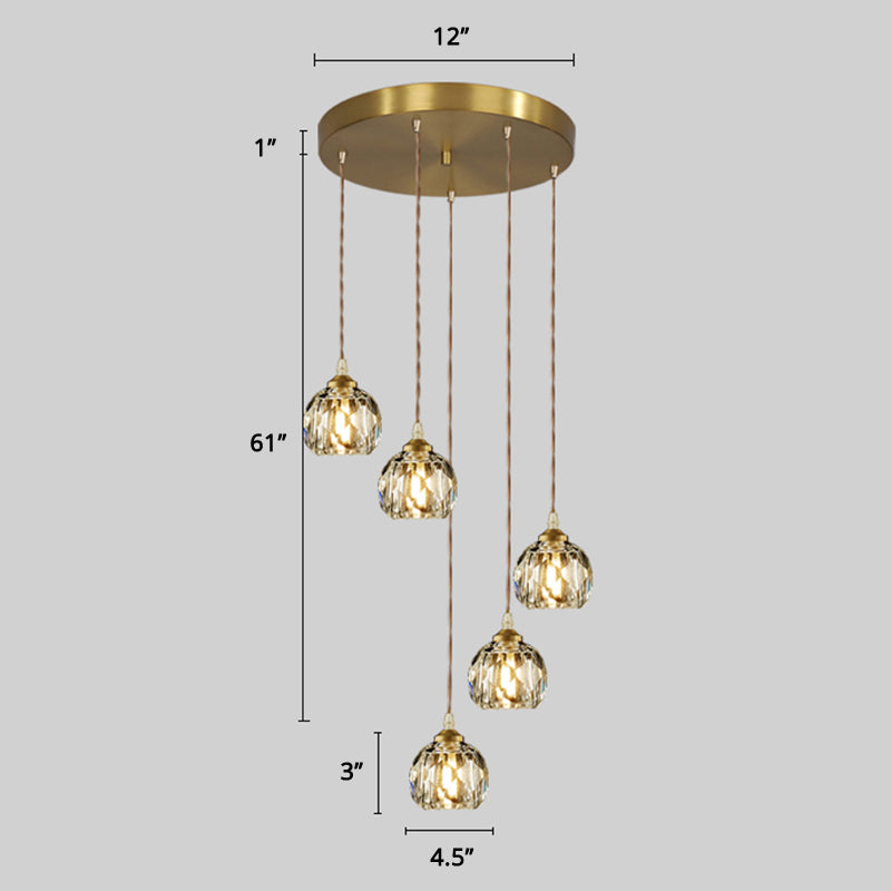 Spiraalvormige cluster hanglamp minimalisme metaal woonkamer suspensie lamp in goud