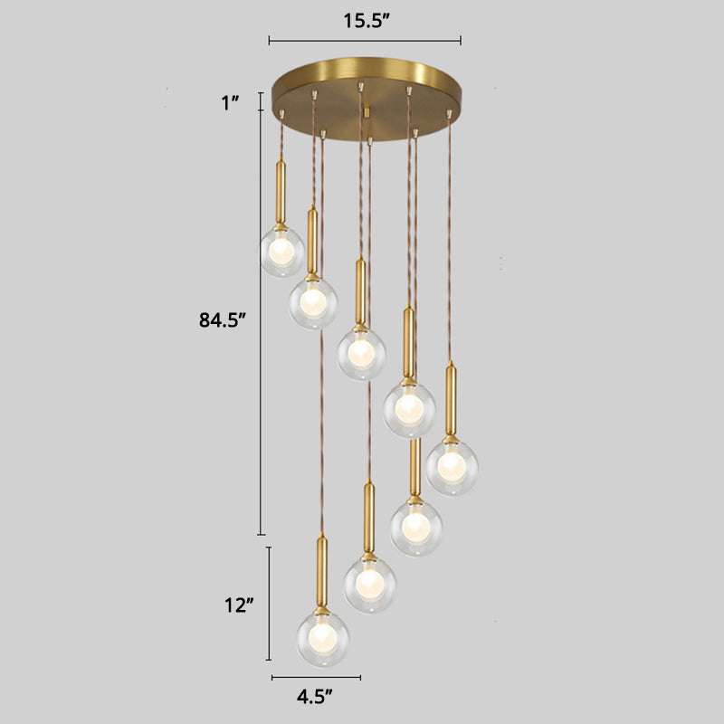 Spiraalvormige cluster hanglamp minimalisme metaal woonkamer suspensie lamp in goud