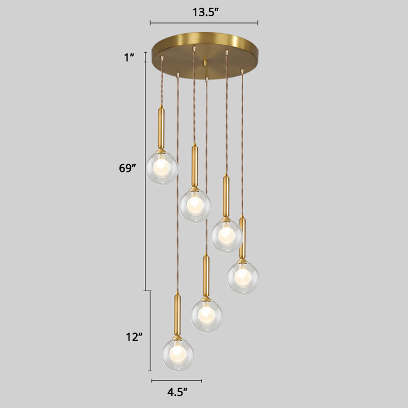 Spiraalvormige cluster hanglamp minimalisme metaal woonkamer suspensie lamp in goud
