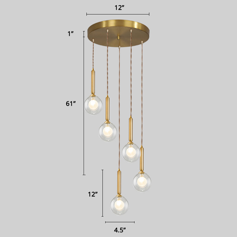 Spiraalvormige cluster hanglamp minimalisme metaal woonkamer suspensie lamp in goud