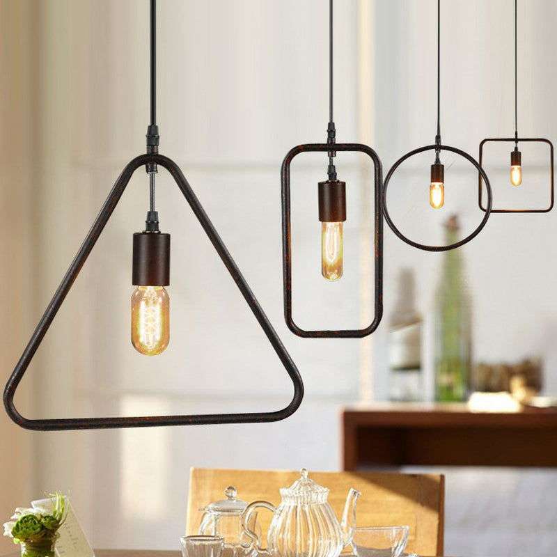 Single-Bulb geometrisch gevormde hangende industriële stijl metalen suspensie Licht voor eetkamer