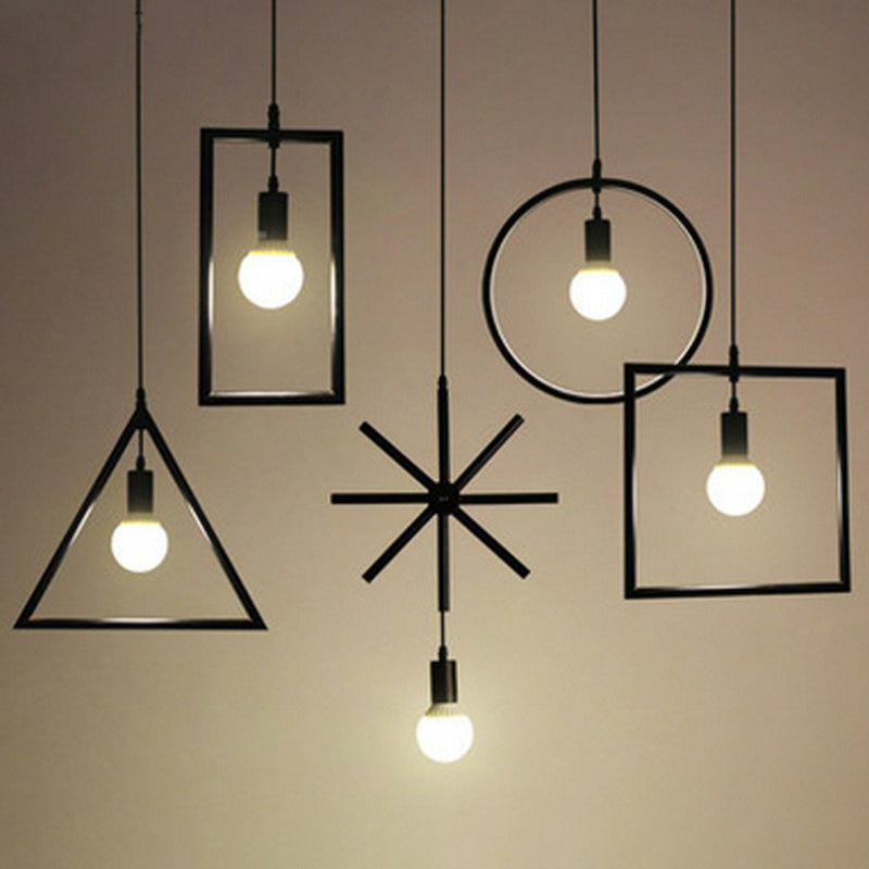 Single-Bulb geometrisch gevormde hangende industriële stijl metalen suspensie Licht voor eetkamer