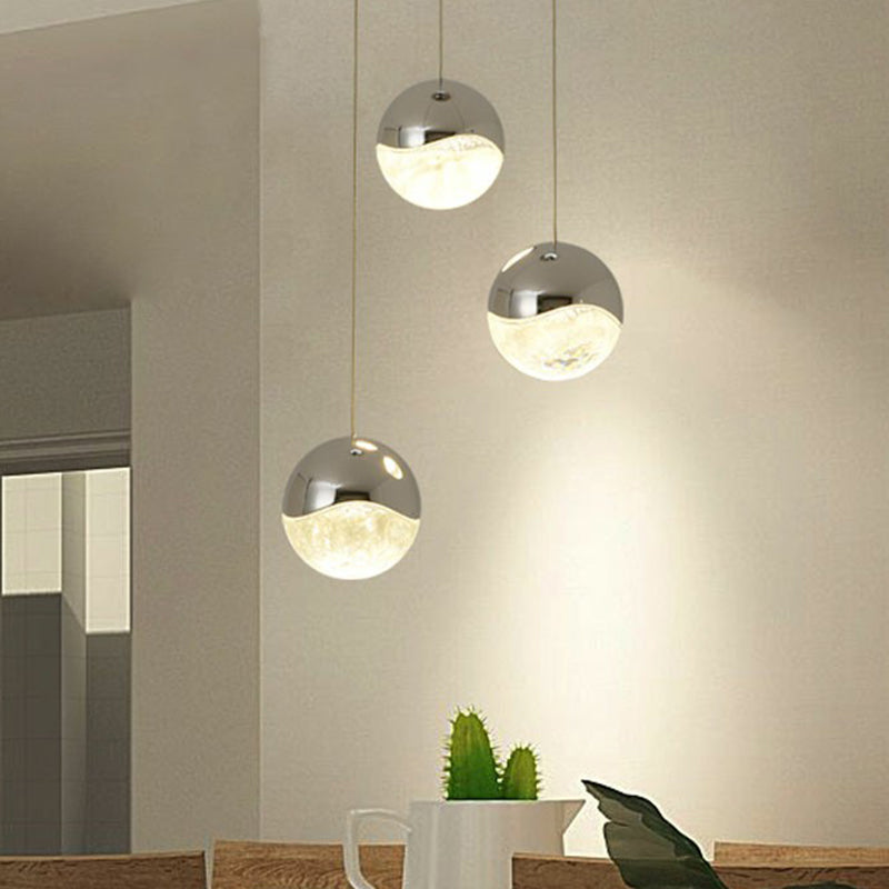 Clood Glass Globe Cluster Custant Modern Finitura Chrome LED LED LED LED per il ristorante
