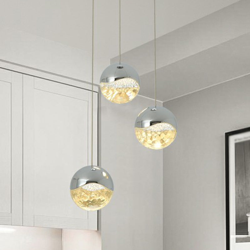 Clood Glass Globe Cluster Custant Modern Finitura Chrome LED LED LED LED per il ristorante
