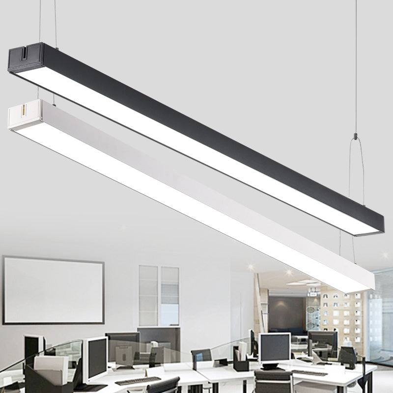 Linear LED Chandelier Light Fixture Simplicity Acrylic Conference Room Pendant Lamp