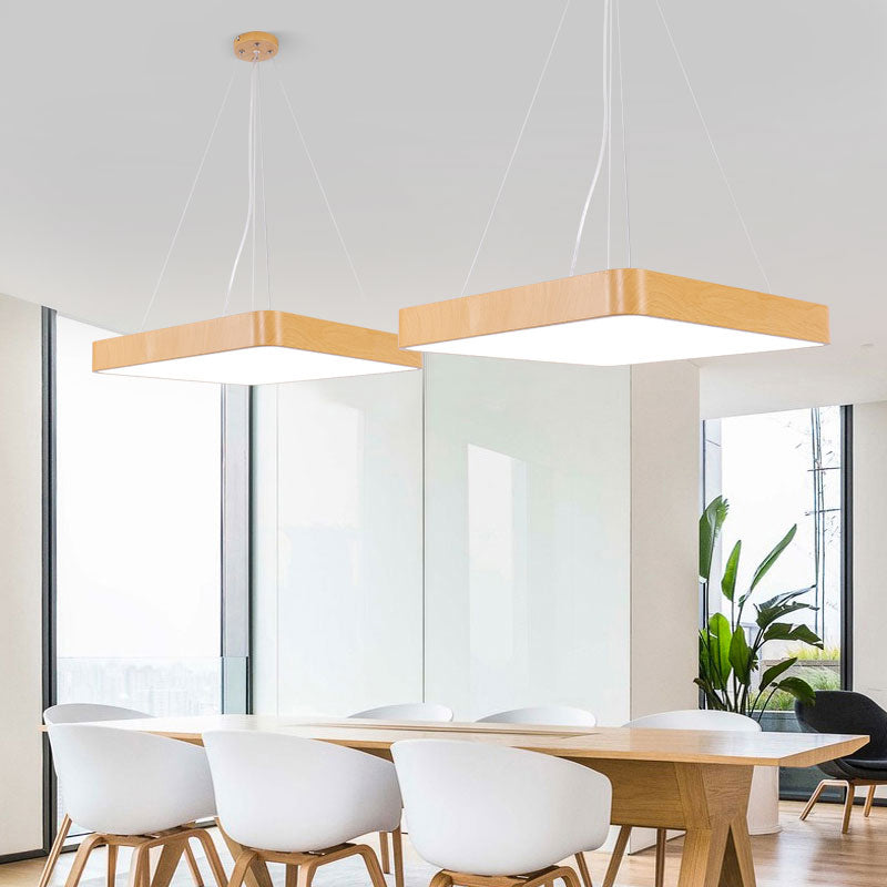 Ultradünne LED Hanging Leuchte minimalistische Metallholzhänger Kronleuchter für Büro