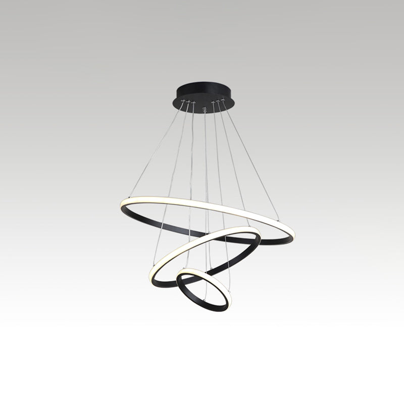 Minimalist Halo Hanging Lighting Acrylic 3-Head Restaurant LED Chandelier Pendant Light