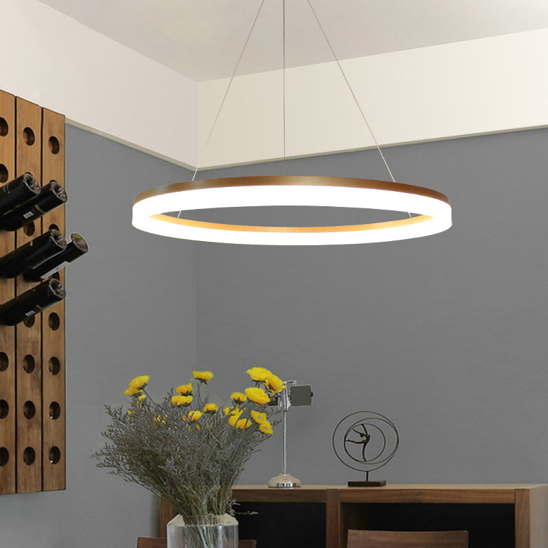 Acrylic Loop LED Ceiling Chandelier Simple Style Gold Finish Hanging Ceiling Light for Dining Room