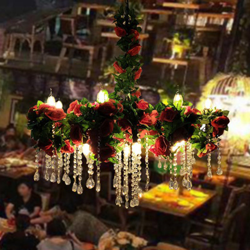 Restaurant botanique artificiel accroché léger loft style métal de plafond vert