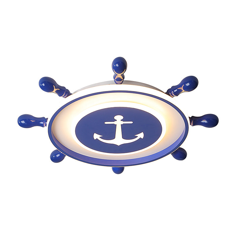 Acryl Ruder LED Deckenleuchte Childrens Blue Flush Mount Light Halterung für Schlafzimmer