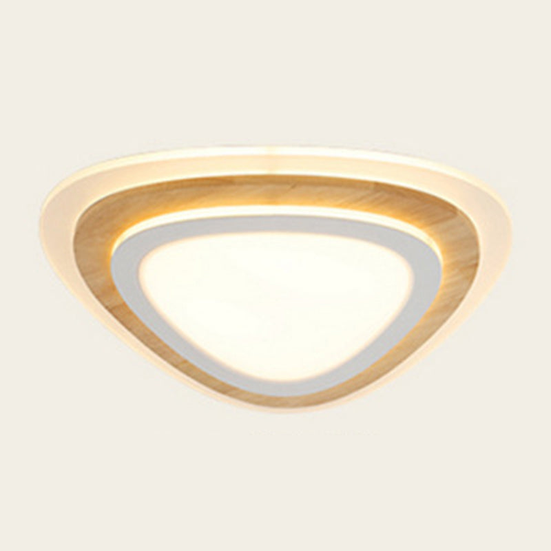 Nautical Theme Flush Ceiling Light Creative Acrylic Light Wood LED Flush Mount for Kids Room