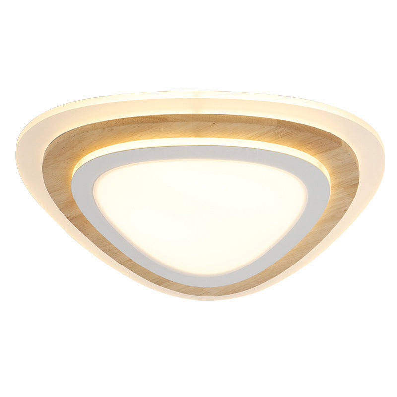 Nautical Theme Flush Ceiling Light Creative Acrylic Light Wood LED Flush Mount for Kids Room