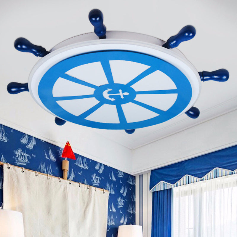 Rudder Jungen-Schlafzimmer-Unterputzleuchte, Metall-LED-Deckeneinbauleuchte für Kinder in Blau