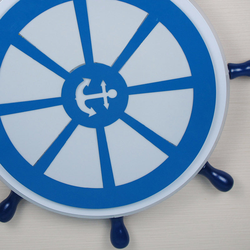 Rudder Jungen-Schlafzimmer-Unterputzleuchte, Metall-LED-Deckeneinbauleuchte für Kinder in Blau