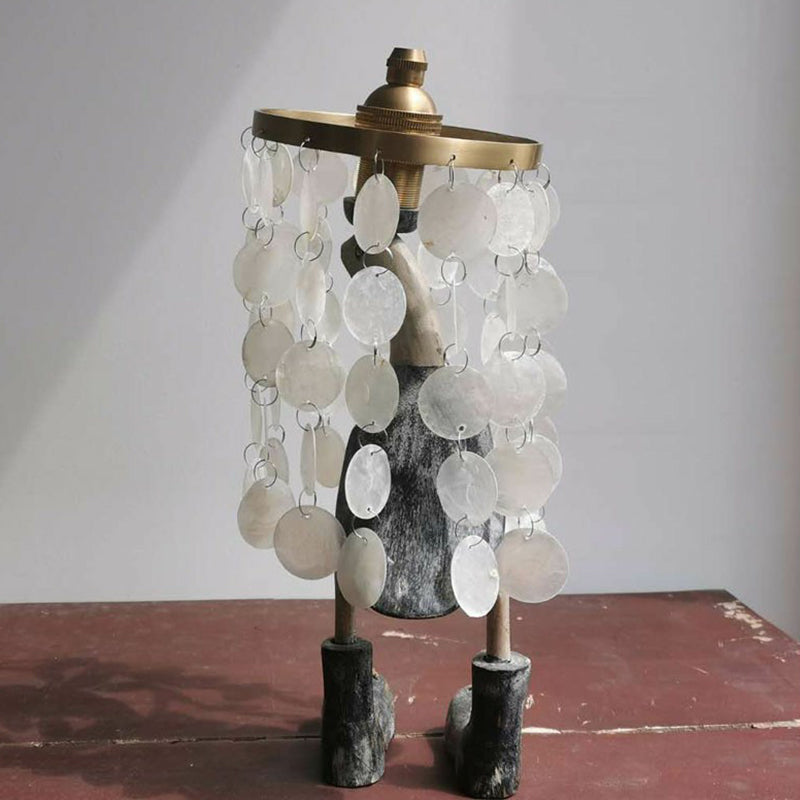 Circolo di ottone Circolo lampada a sospensione Metal Coastal Metal 1 Light Dining Room Hanging Light con decorazione a guscio