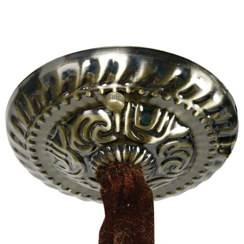 Glockenförmige hängende Leuchte Tiffany Buntglas Eins -beige -Anhängerlampe mit Blattmuster