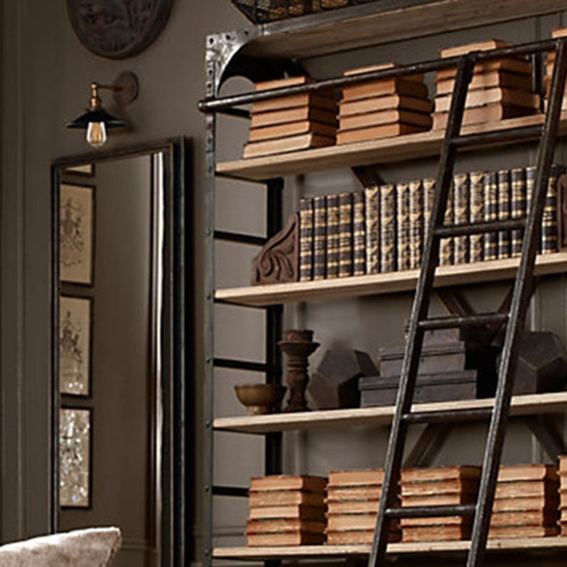 Adjustable Flared Shade Metal Wall Lamp Vintage 1 Bulb Bedroom Reading Wall Light in Black