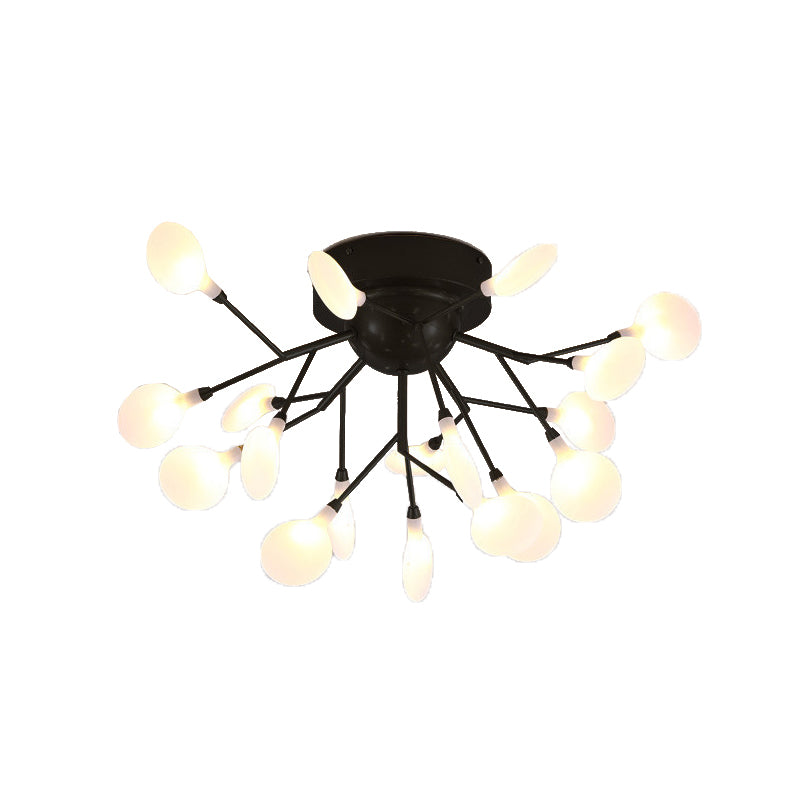 Firefly Semi Flush Luz de techo Minimalismo Acrílico Activo Flush Light in Negro