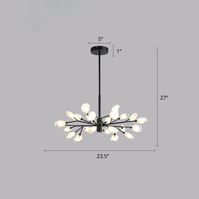 Black Tree Branches Ceiling Hang Lamp Contemporary Metal Chandelier for Living Room