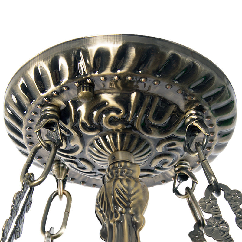 Lampada a sospensione a 3 luci verdi lampadario in vetro colorato con motivo a gambe e cabochons simili a gemme