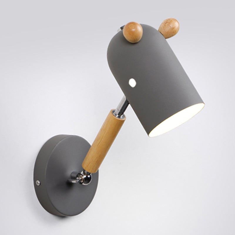 Nordic Deer Wall Lighting Fixture Metal 1 Bulb Bedroom Reading Lamp with Swing Arm