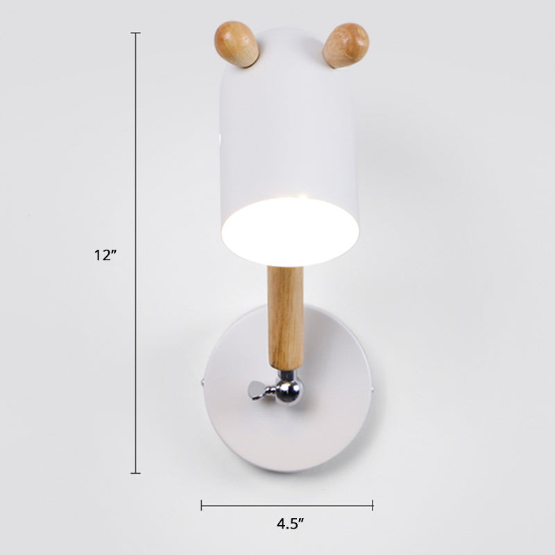 Nordic Deer Wall Lighting Fixture Metal 1 Bulb Bedroom Reading Lamp with Swing Arm