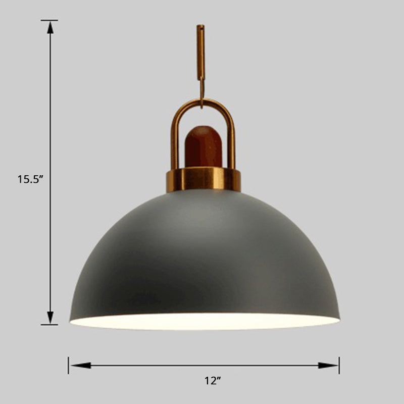 Schüsselform hängende Lampe Nordic Metal 1-Light Restaurant Deckenanhänger mit Lichtbogengriff