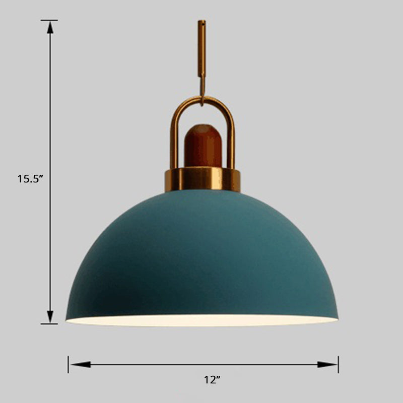 Schüsselform hängende Lampe Nordic Metal 1-Light Restaurant Deckenanhänger mit Lichtbogengriff