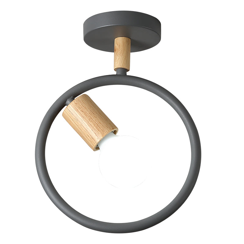 Nordic Ring-geformte Deckenbehandlung Metall 1-Licht-Korridor Halbflush Mount Light