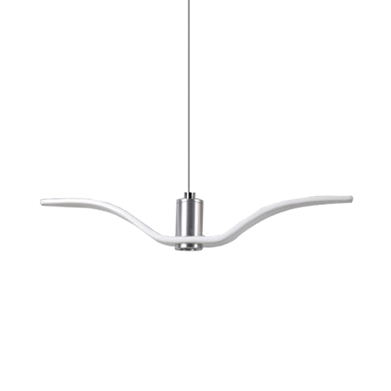 Nautical Style Seagull Shape Hanging Light Acrylic Shade LED Ceiling Pendant Lamp in White