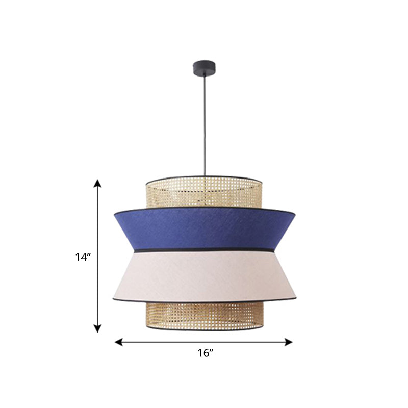 Nordic Hollowed-out Suspension Lamp Bamboo 1-Light Dining Room Hanging Light Fixture